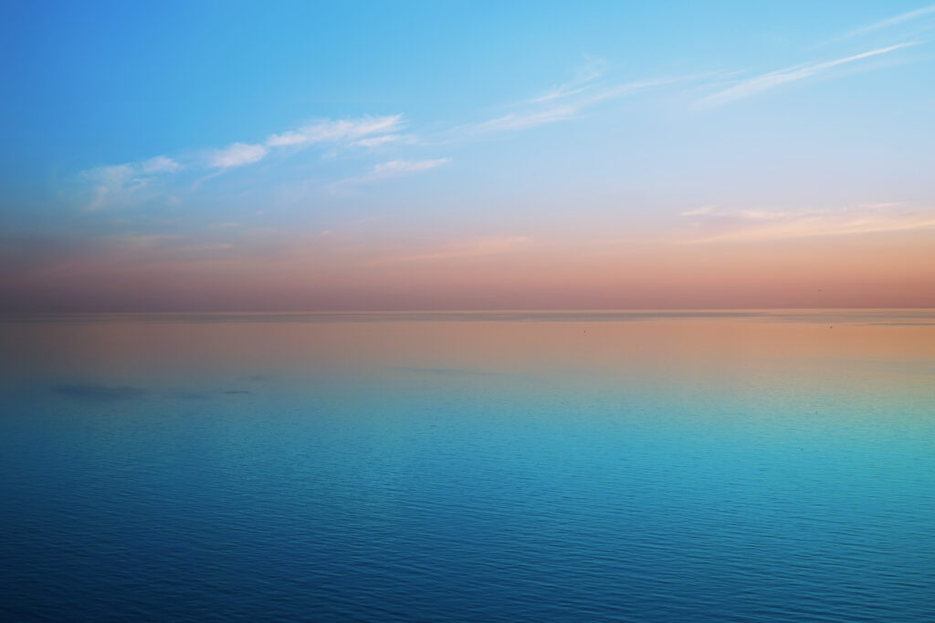 delicious delicate sunset over a calm sea